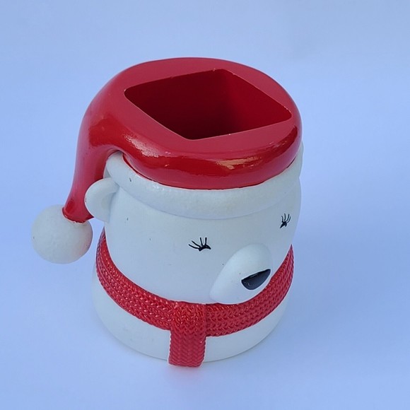 Bath & Body Works Red White Polar Bear Foam Soap Holder Christmas 2021 New - Picture 4 of 7